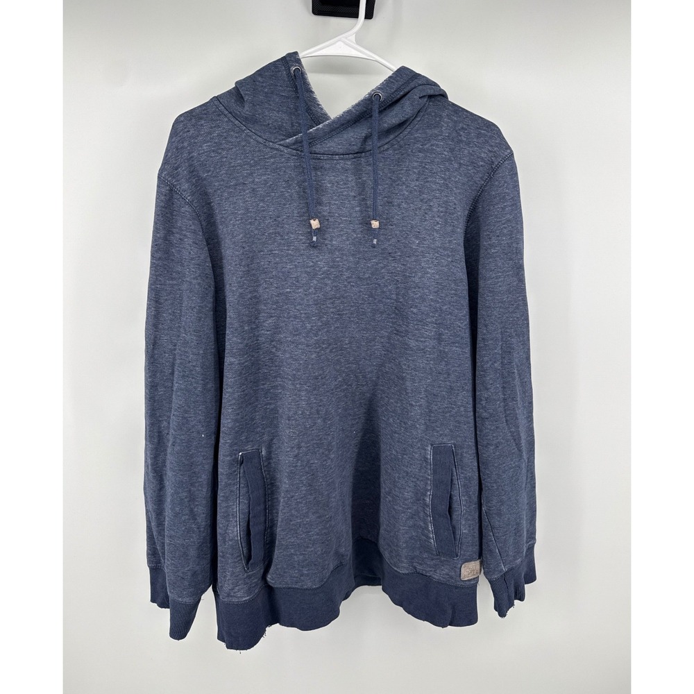Dravus Mens Heather Navy Blue Pullover Hoodie Sweatshirt Size Large L